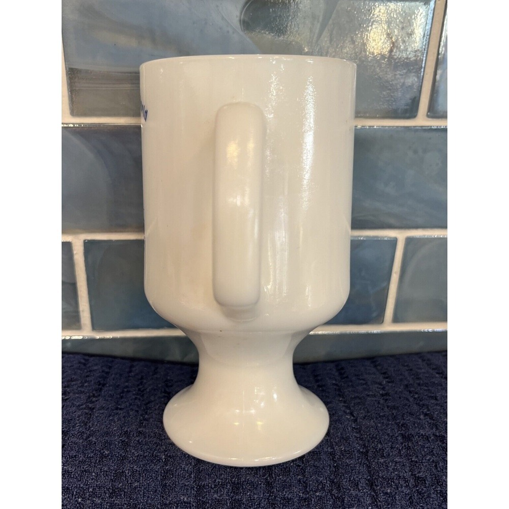 Vintage Walt Disney World Castle "DAD" White Milk Glass Footed Pedestal Mug EUC! - Picture 2 of 6